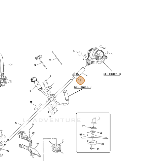 Echo part YH470000460 — IPL diagram snippet (6x zoom, amber highlight)