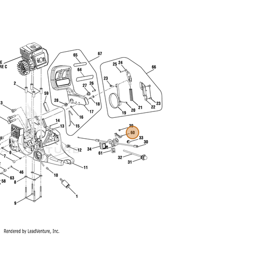 Echo part YH470000480 — IPL diagram snippet (6x zoom, amber highlight)