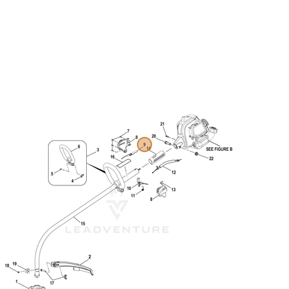 Echo part YH470000630 — IPL diagram snippet (6x zoom, amber highlight)