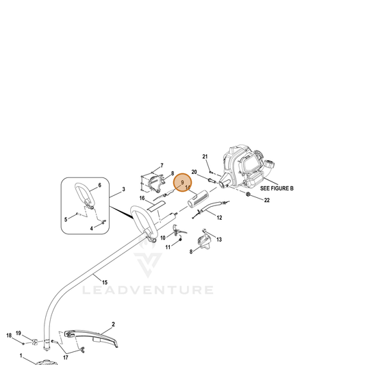Echo part YH470000630 — IPL diagram snippet (6x zoom, amber highlight)