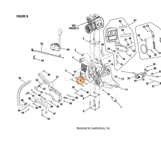 Echo part YH470000650 — IPL diagram snippet (6x zoom, amber highlight)