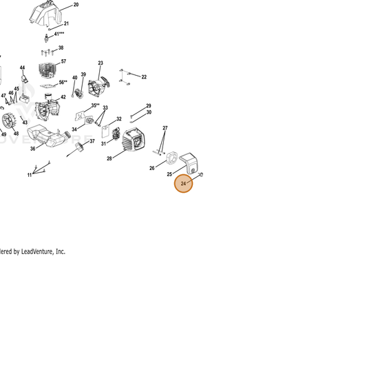 Echo part YH470000660 — IPL diagram snippet (6x zoom, amber highlight)