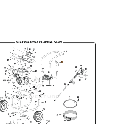 ECHO part YH470000840 — IPL diagram snippet (6x zoom, amber highlight)