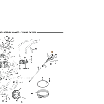 ECHO part YH470000850 — IPL diagram snippet (6x zoom, amber highlight)