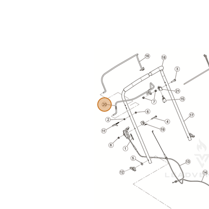 ECHO part YH470000880 — IPL diagram snippet (6x zoom, amber highlight)