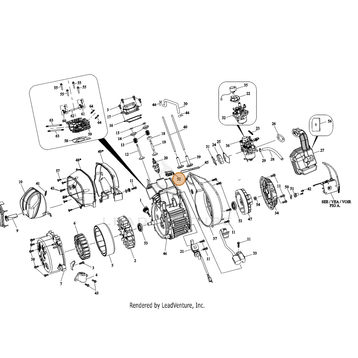 ECHO part YH470000910 — IPL diagram snippet (6x zoom, amber highlight)