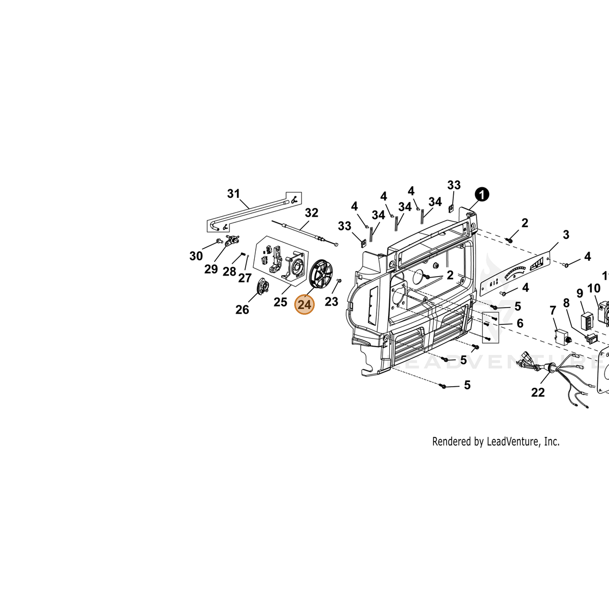 ECHO part YH470000920 — IPL diagram snippet (6x zoom, amber highlight)