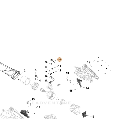 ECHO part YH470000950 — IPL diagram snippet (6x zoom, amber highlight)