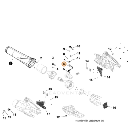ECHO part YH470000960 — IPL diagram snippet (6x zoom, amber highlight)