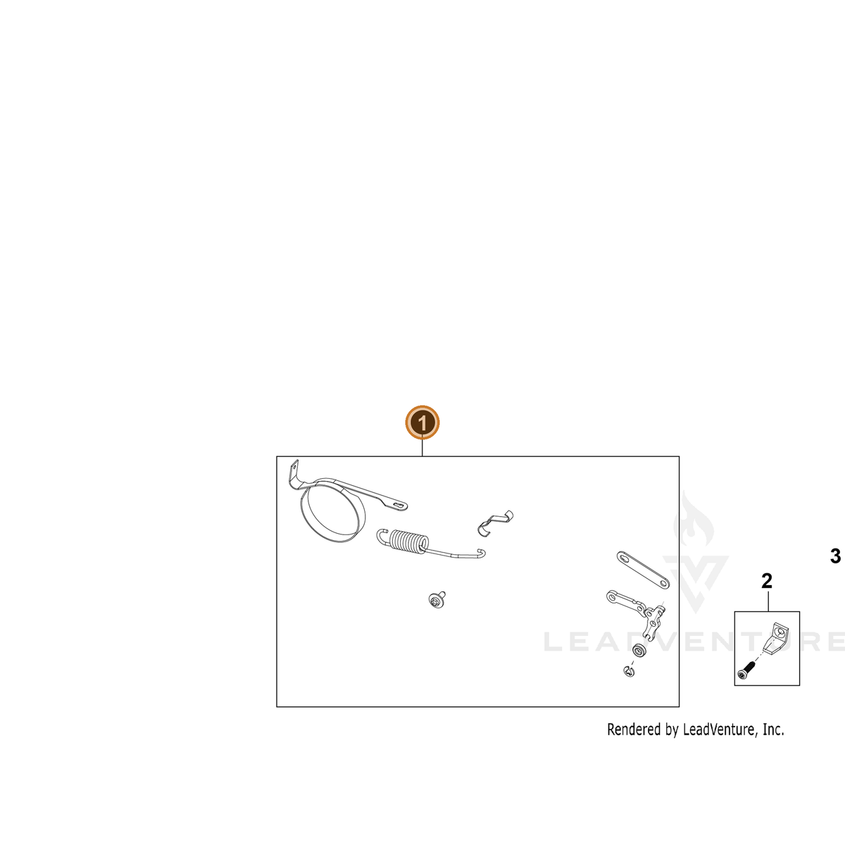 ECHO part YH470000990 — IPL diagram snippet (6x zoom, amber highlight)