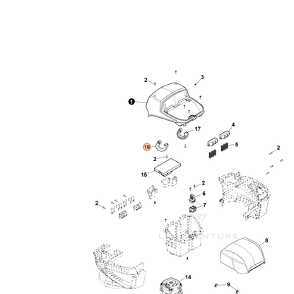 ECHO part YH470001020 — IPL diagram snippet (6x zoom, amber highlight)