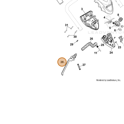 ECHO part YH470001060 — IPL diagram snippet (6x zoom, amber highlight)