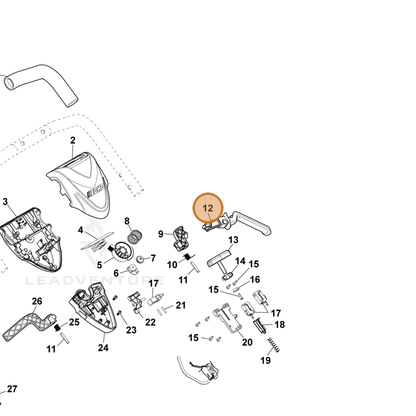 ECHO part YH470001070 — IPL diagram snippet (6x zoom, amber highlight)