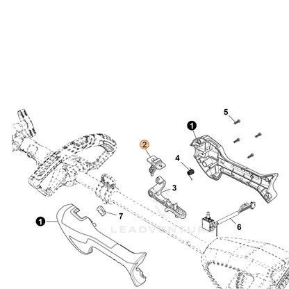 ECHO part YH470001100 — IPL diagram snippet (6x zoom, amber highlight)
