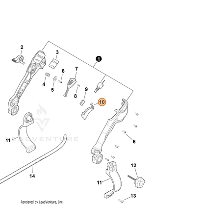 ECHO part YH470001160 — IPL diagram snippet (6x zoom, amber highlight)