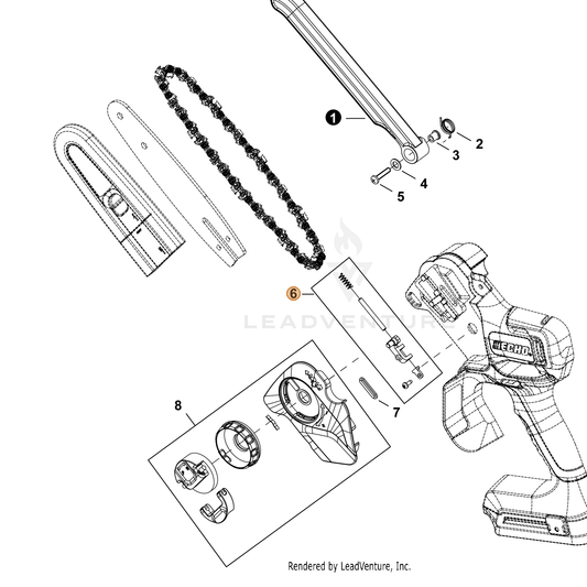 Echo part YH470001200 — IPL diagram snippet (6x zoom, amber highlight)