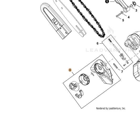 Echo part YH470001210 — IPL diagram snippet (6x zoom, amber highlight)