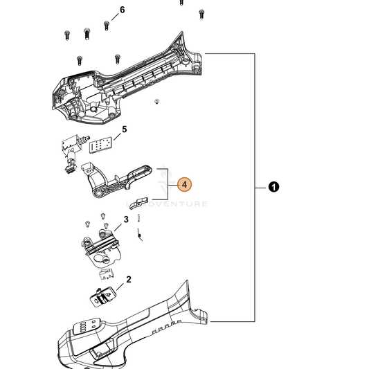Echo part YH470001240 — IPL diagram snippet (6x zoom, amber highlight)