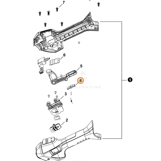 Echo part YH470001310 — IPL diagram snippet (6x zoom, amber highlight)