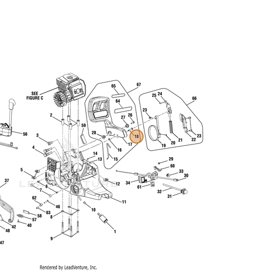 Echo part YH471000030 — IPL diagram snippet (6x zoom, amber highlight)