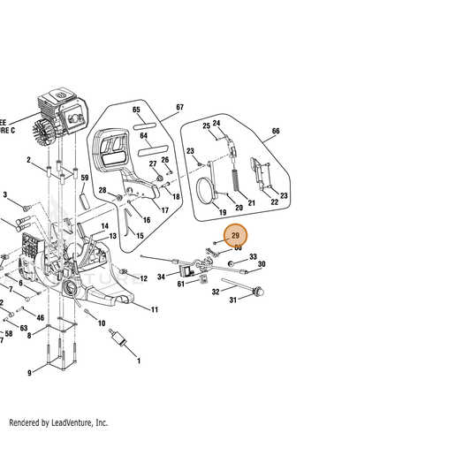 Echo part YH471000040 — IPL diagram snippet (6x zoom, amber highlight)