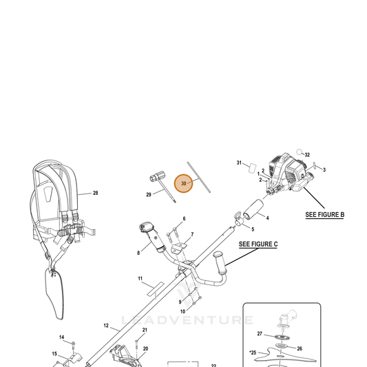 Echo part YH471000070 — IPL diagram snippet (6x zoom, amber highlight)