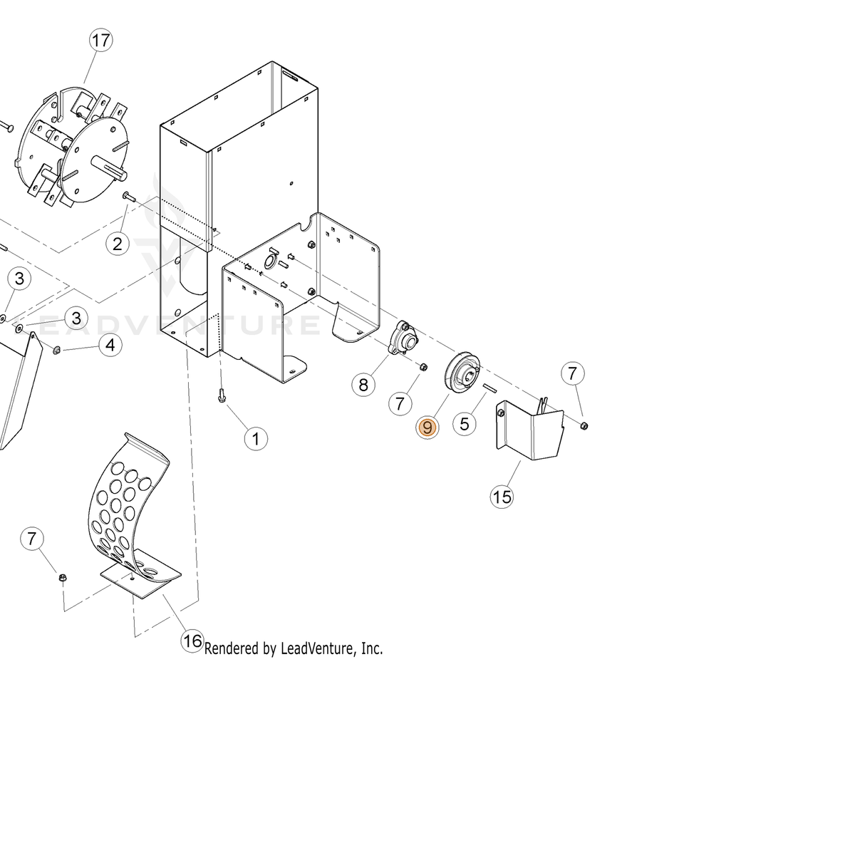 ECHO part YH472000040 — IPL diagram snippet (6x zoom, amber highlight)