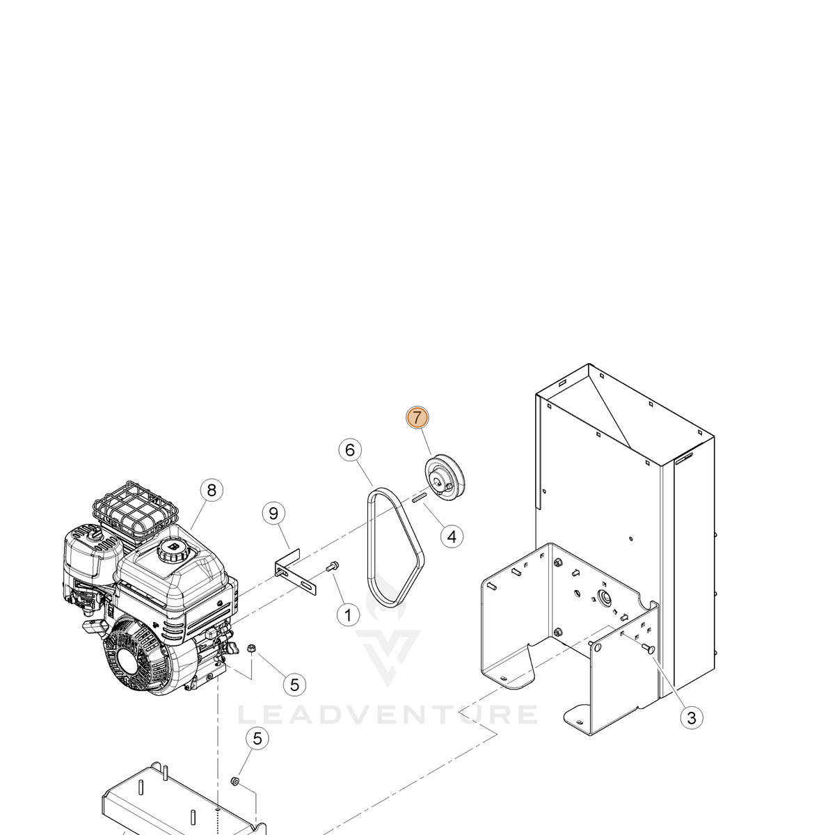 ECHO part YH472000050 — IPL diagram snippet (6x zoom, amber highlight)