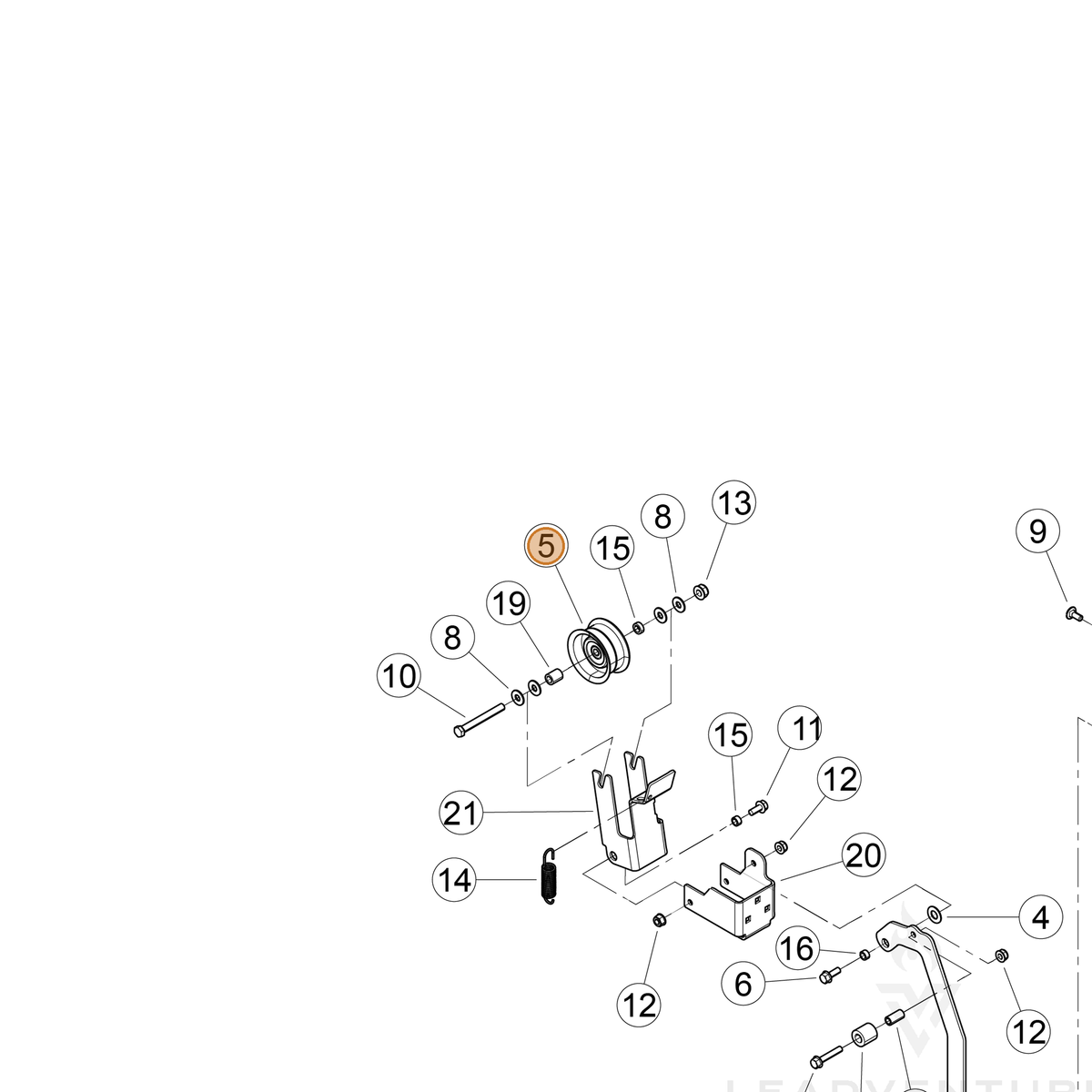 ECHO part YH472000080 — IPL diagram snippet (6x zoom, amber highlight)