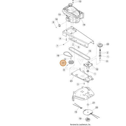 ECHO part YH472000100 — IPL diagram snippet (6x zoom, amber highlight)