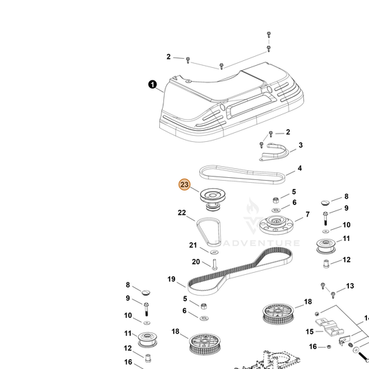 Echo part YH472000190 — IPL diagram snippet (6x zoom, amber highlight)