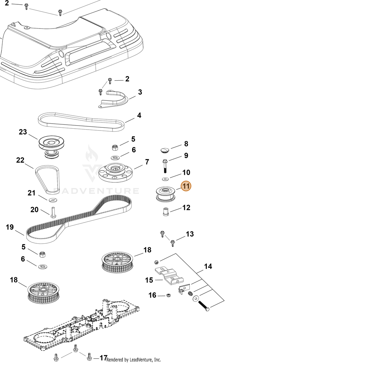 Echo part YH472000200 — IPL diagram snippet (6x zoom, amber highlight)