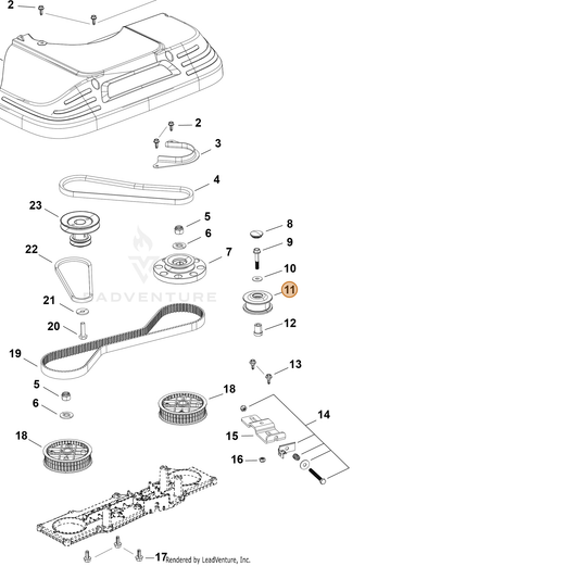Echo part YH472000200 — IPL diagram snippet (6x zoom, amber highlight)