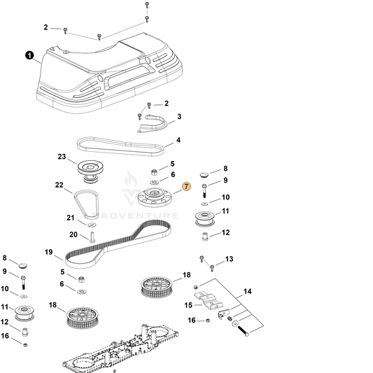 Echo part YH472000220 — IPL diagram snippet (6x zoom, amber highlight)