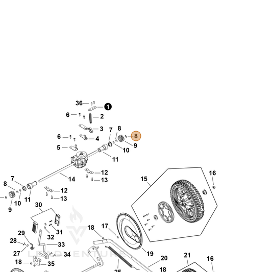 Echo part YH474000010 — IPL diagram snippet (6x zoom, amber highlight)