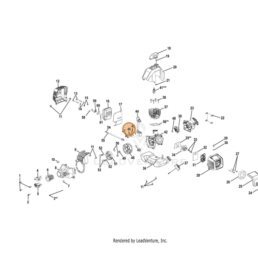 Echo part YH475000030 — IPL diagram snippet (6x zoom, amber highlight)