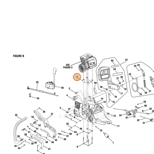 Echo part YH475000050 — IPL diagram snippet (6x zoom, amber highlight)