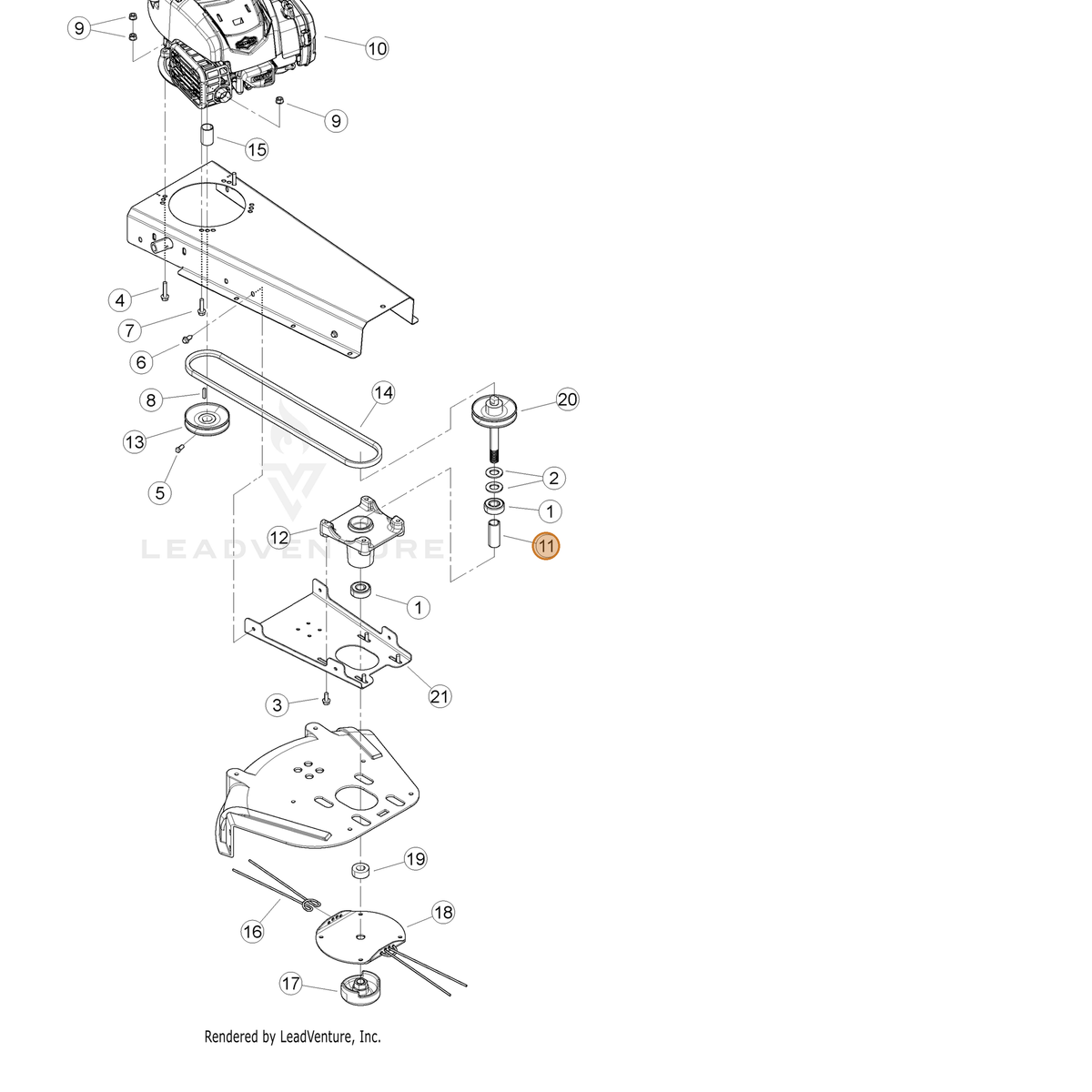 ECHO part YH475000200 — IPL diagram snippet (6x zoom, amber highlight)