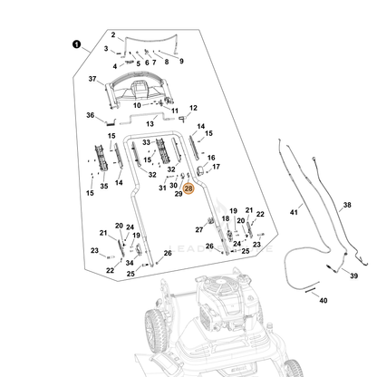 Echo part YH475000380 — IPL diagram snippet (6x zoom, amber highlight)
