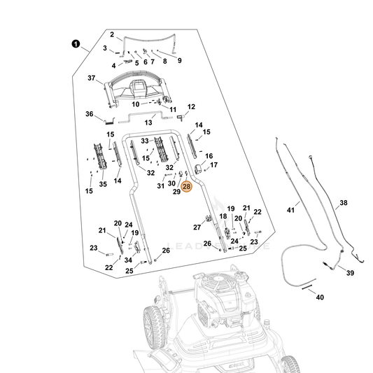 Echo part YH475000380 — IPL diagram snippet (6x zoom, amber highlight)