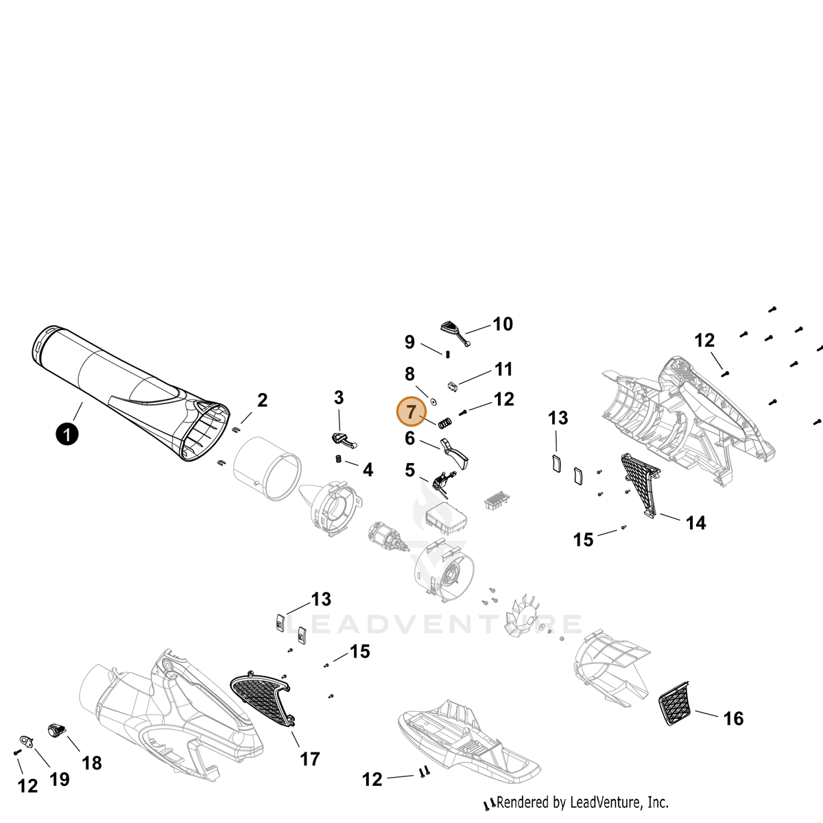ECHO part YH476000200 — IPL diagram snippet (6x zoom, amber highlight)