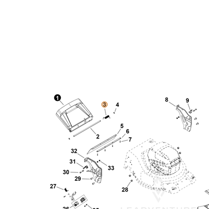 ECHO part YH476000270 — IPL diagram snippet (6x zoom, amber highlight)