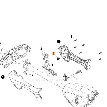 ECHO part YH476000340 — IPL diagram snippet (6x zoom, amber highlight)