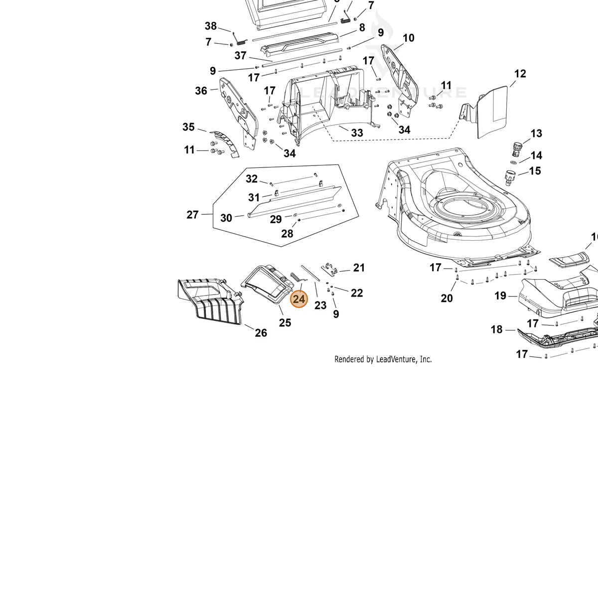 Echo part YH476000370 — IPL diagram snippet (6x zoom, amber highlight)