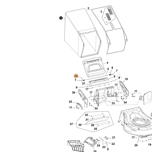 Echo part YH476000390 — IPL diagram snippet (6x zoom, amber highlight)