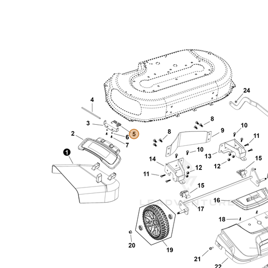 Echo part YH476000510 — IPL diagram snippet (6x zoom, amber highlight)