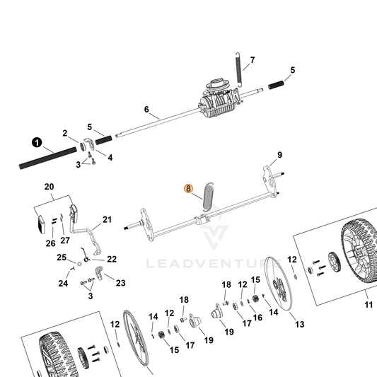Echo part YH476000540 — IPL diagram snippet (6x zoom, amber highlight)