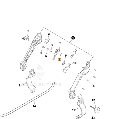Echo part YH476000570 — IPL diagram snippet (6x zoom, amber highlight)