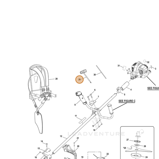 Echo part YH477000010 — IPL diagram snippet (6x zoom, amber highlight)