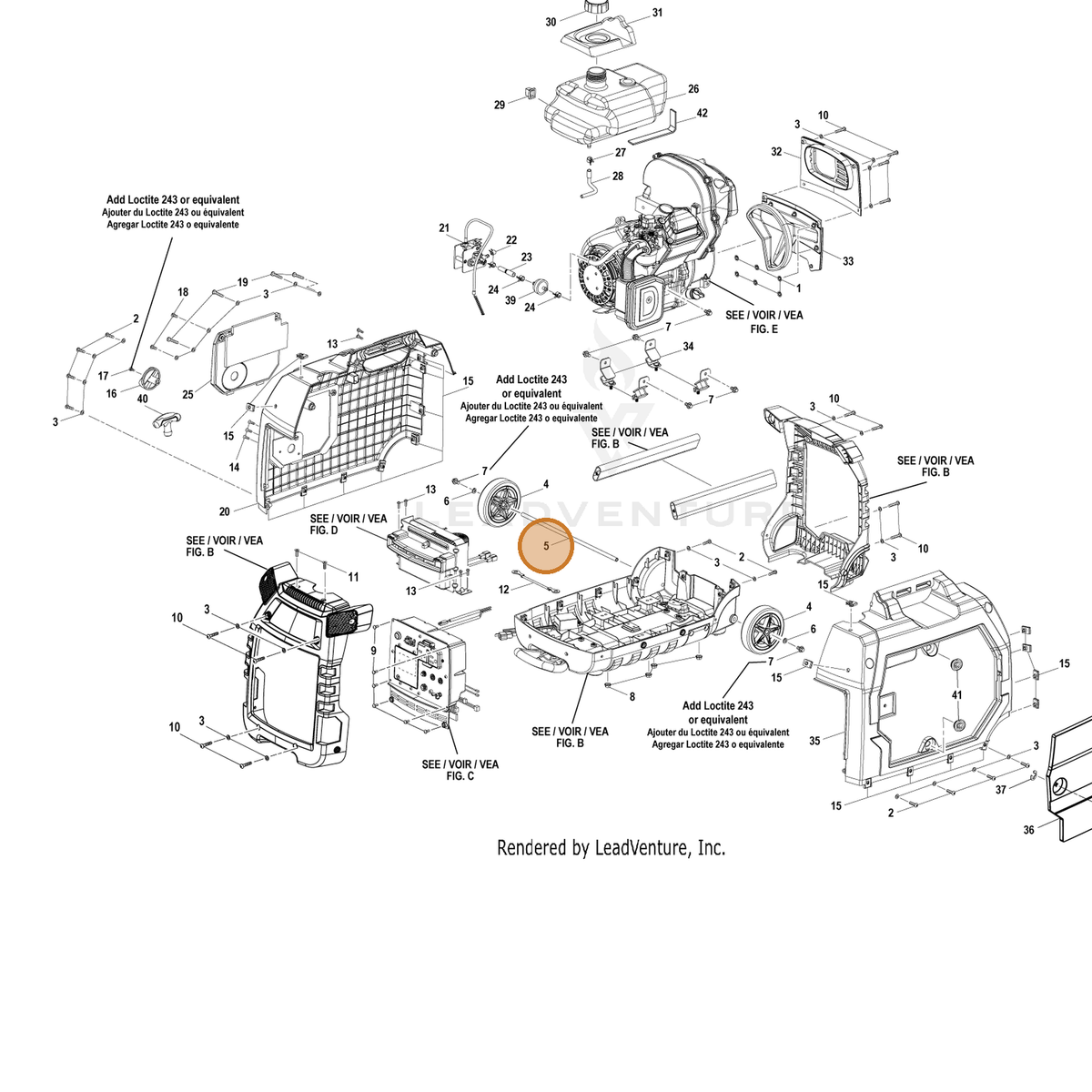 ECHO part YH478000030 — IPL diagram snippet (6x zoom, amber highlight)